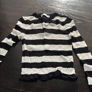 Chic Striped Black and White Sweater